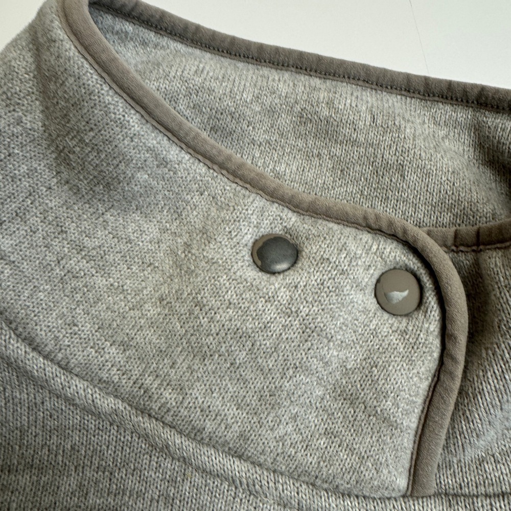 Prana Sweatshirt Womens Small Gray Pullover Snap Neck Fleece Lined - Picture 11 of 11